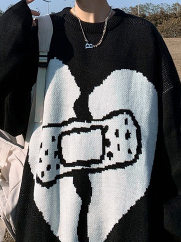 Jersey de hombre en jacquard con corazones-4