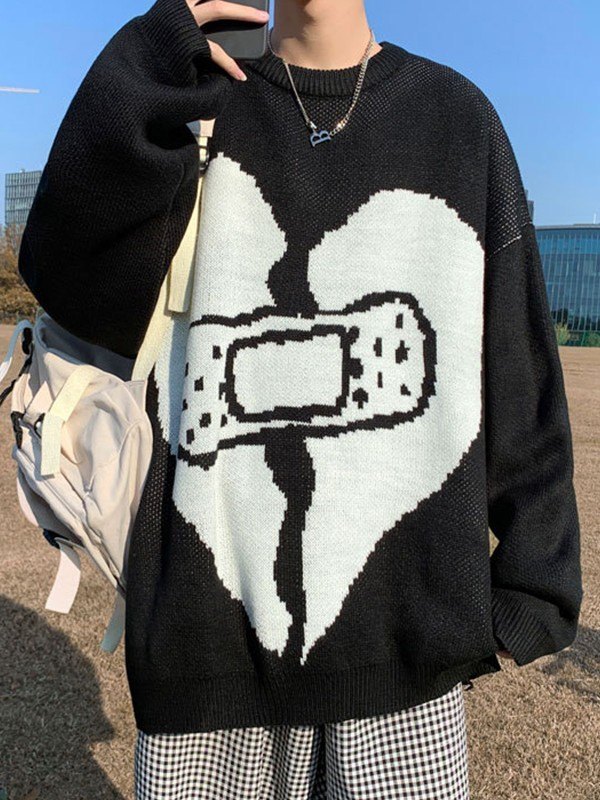 Jersey de hombre en jacquard con corazones-1