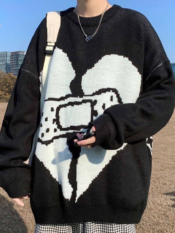 Jersey de hombre en jacquard con corazones-2